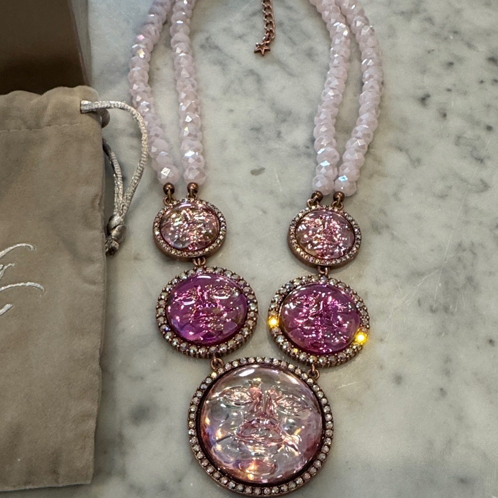 Kirks Folly Sea View Water Moon Necklace In Pink Tones View 4